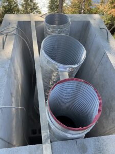 Custom fireplace liner installation in new construction - chimney liner install by Midwest Chimney Specialists