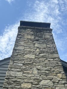 Chimney pressure washing and water repellent application - chimney cleaning and waterproofing service in Chicago suburbs