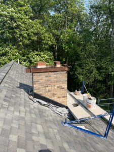 Chimney rebuild completed - new brick chimney construction by Midwest Chimney Specialists