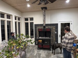 Custom Italian imported freestanding wood oven installation - specialty pizza oven install in Chicago area