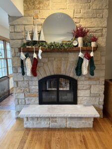 Custom glass doors installed on masonry wood-burning fireplace - fireplace door installation in Chicago, IL